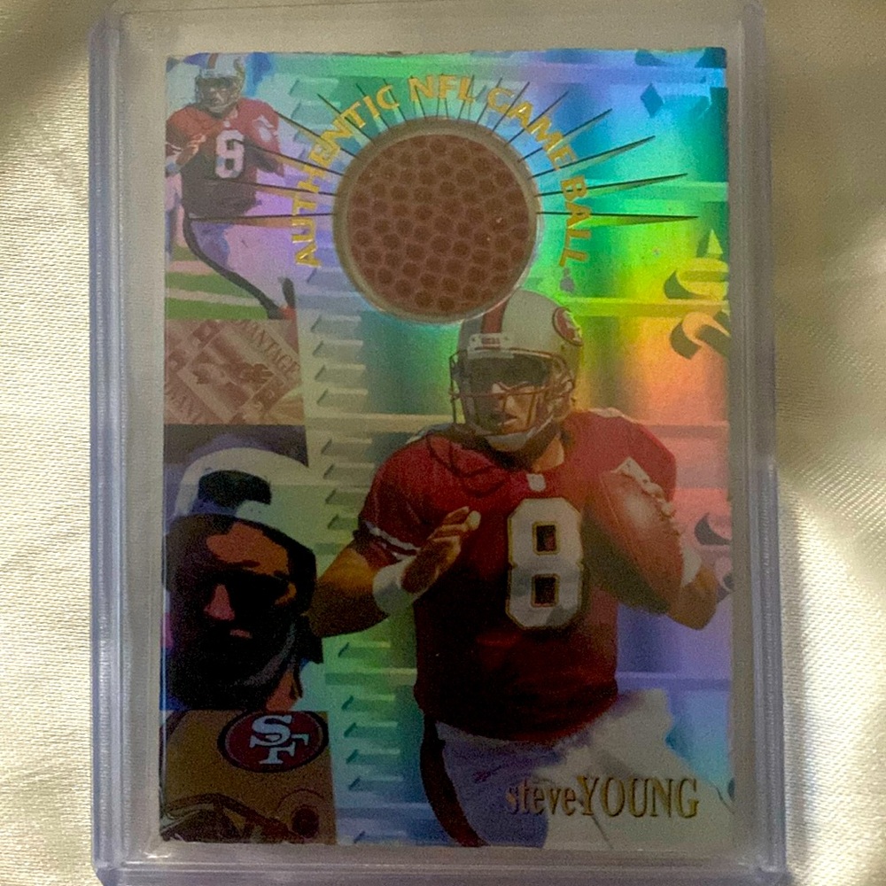 1996 STEVE YOUNG Authentic NFL GAME BALL Card Collectors Edge Relic SF 49ERS HOF